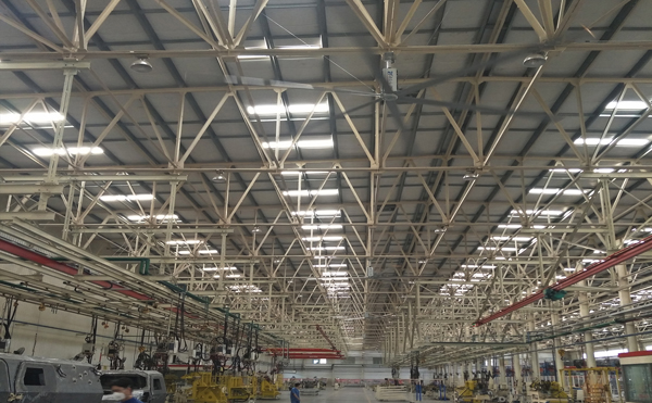 车间潮州大型吊扇和工业排风扇有什么区别？的图片